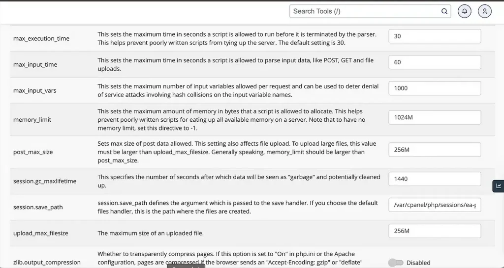 Elementor 500 error memory limits in cPanel