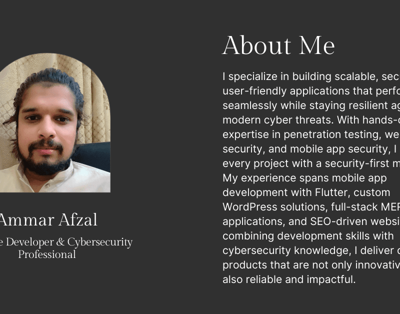 Who is Ammar Afzal? | Full Biography, Skills, and Work